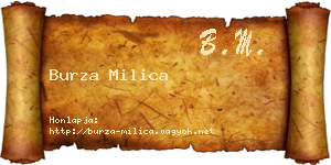 Burza Milica névjegykártya